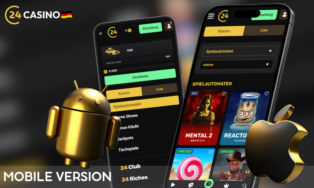24Casino hat eine mobile Anwendung für die Bequemlichkeit der Spieler
